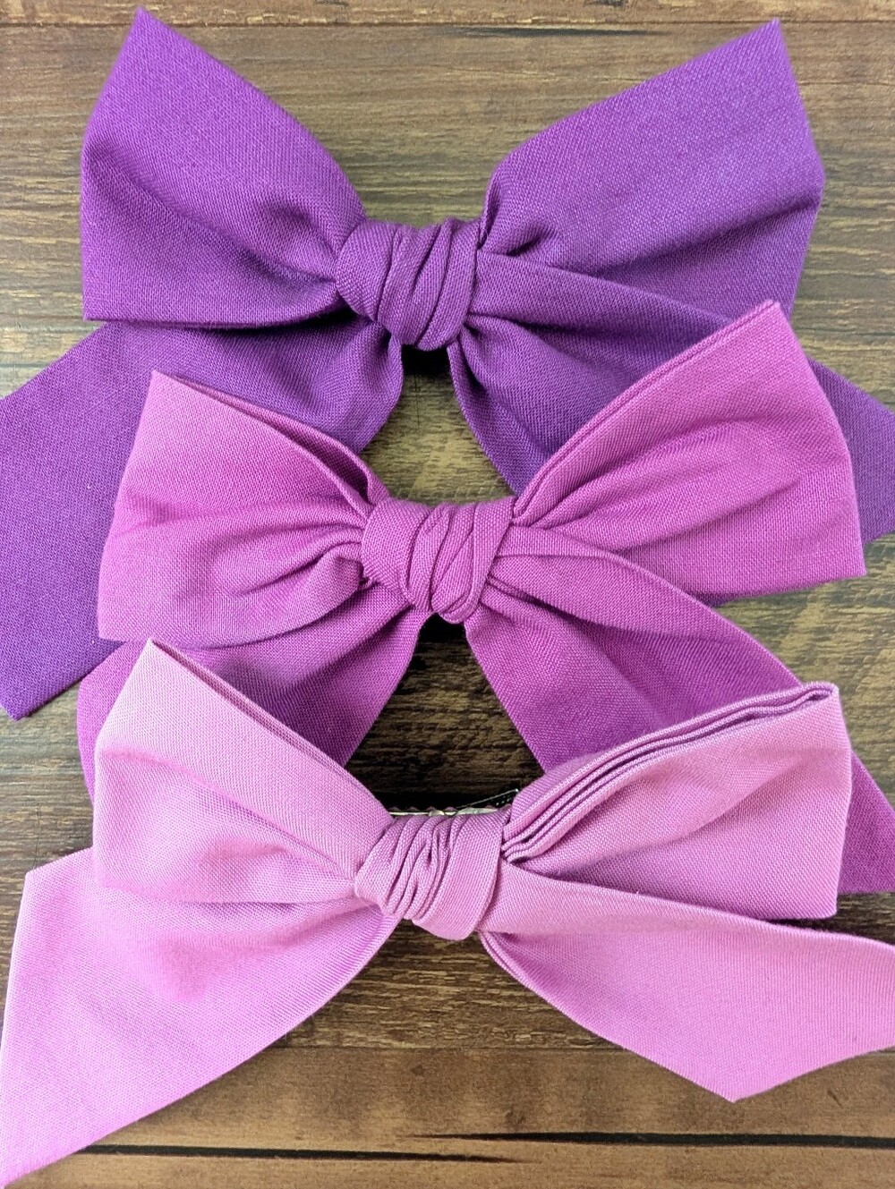 Set of 3 Baby Toddler Purple Bows